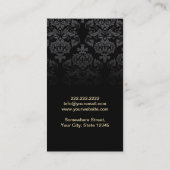 Makeup Artist Gold Butterflies  Damask Visitekaartje (Achterkant)