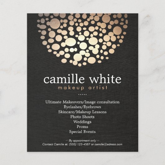 Makeup Artist Gold Circles Beauty Salon Menu (Voorkant)
