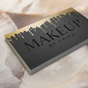 Makeup Artist Gold Drift elegante zwarte salon Visitekaartje