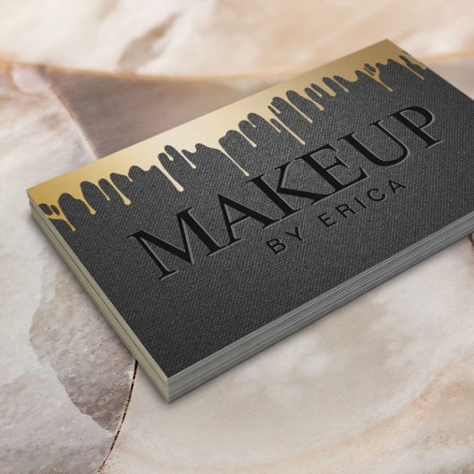 Makeup Artist Gold Drift elegante zwarte salon Visitekaartje