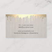 Makeup Artist Gold Drift Lashes Salon Classy Linen Visitekaartje (Achterkant)