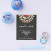 Makeup Artist Gold en Red Motif Black Linen look Flyer (Enkel)