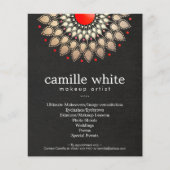 Makeup Artist Gold en Red Motif Black Linen look Flyer (Voorkant)