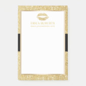 Makeup Artist Gold Glitter Lips Beauty Salon Post-it® Notes (Voorkant)
