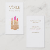 Makeup Artist Gold Glitter Lipstick Beauty Salon Visitekaartje (Voorkant / Achterkant)