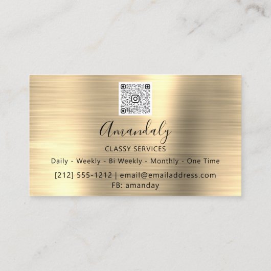 Makeup Artist Gold Glitter QR Code Logo Roze Lip B Visitekaartje (Achterkant)
