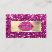 Makeup Artist Gold Glitter QR Code Logo Roze Lip B Visitekaartje (Voorkant)