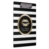 Makeup Artist Gold Kiss Modern Stripes Klembord (Rechts)