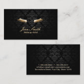 Makeup Artist Gold Lashes Elegant Damask Visitekaartje (Voorkant / Achterkant)