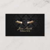 Makeup Artist Gold Lashes Elegant Damask Visitekaartje (Voorkant)