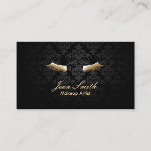 Makeup Artist Gold Lashes Elegant Damask Visitekaartje