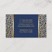 Makeup Artist Gold Lips Luxe Leopard Navy Blue Visitekaartje (Achterkant)