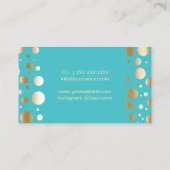 Makeup Artist Gold Lips Modern Stip Turquoise Visitekaartje (Achterkant)