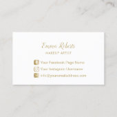 Makeup Artist Gold Lips Roze Crown Beauty Salon Visitekaartje (Achterkant)