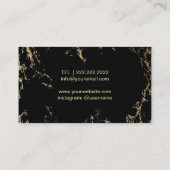 Makeup Artist Gold Lips Salon Trendy Black Floral Visitekaartje (Achterkant)