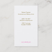 Makeup Artist Gold Lipstick Bokeh Beauty Visitekaartje (Achterkant)