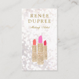 Makeup Artist Gold Lipstick Bokeh Beauty Visitekaartje