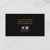 Makeup Artist Gold Monogram Red Ribbon Luxe Visitekaartje (Achterkant)