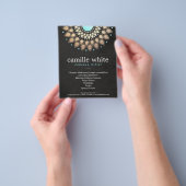 Makeup Artist Gold  Motif Zwarte Menuslijst Flyer (Hand)