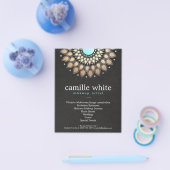 Makeup Artist Gold  Motif Zwarte Menuslijst Flyer (Enkel)