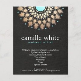 Makeup Artist Gold  Motif Zwarte Menuslijst Flyer