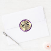 Makeup Artist Gold Paarse Eyelash Cleaner Ronde Sticker (Envelop)