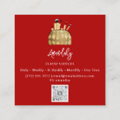 Makeup Artist Gold QRCode Logo Eyeshadow Red Vierkante Visitekaartje (Achterkant)