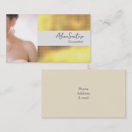 MakeUp Artist Gold Sequin Visitekaartje (Voorkant / Achterkant)