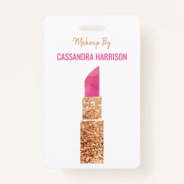 Makeup Artist Gold Sequin Waterverf Beauty Salon Badge