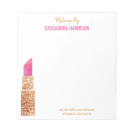 Makeup Artist Gold Sequin Waterverf Beauty Salon Notitieblok