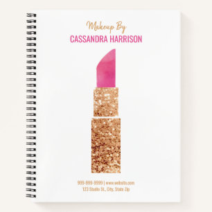 Makeup Artist Gold Sequin Waterverf Beauty Salon Notitieboek