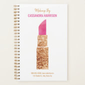 Makeup Artist Gold Sequin Waterverf Beauty Salon Planner (Voorkant)