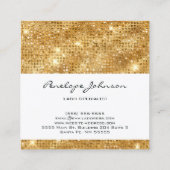 Makeup Artist Gold Sparkle Glam Vierkante Visitekaartje (Achterkant)
