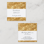 Makeup Artist Gold Sparkle Glam Vierkante Visitekaartje (Voorkant / Achterkant)