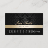 Makeup Artist Gold Striped Damask Loyalty Punch (Voorkant)