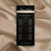 Makeup Artist Gold Striped Damask Salon Price List Reclamekaart