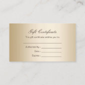 Makeup Artist Gold Striped Gift Certificate Kortingskaartje (Achterkant)