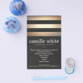Makeup Artist Gold Stripes Stijlvolle Beauty Salon Flyer (Enkel)