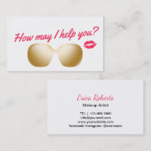 Makeup Artist Gold Sunbril & Red Kiss Visitekaartje (Voorkant / Achterkant)