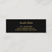 Makeup Artist Gold Typography Modern Black Glitter Mini Visitekaartje (Achterkant)
