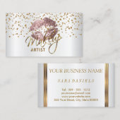 Makeup Artist Golden Confetti & Roos Lips Visitekaartje (Voorkant / Achterkant)