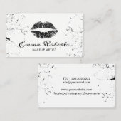 Makeup Artist Gothic Chic Black Lips Salon Visitekaartje (Voorkant / Achterkant)