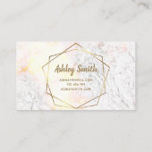 Makeup Artist Gray Marble Geometric Gold Elegant Visitekaartje (Achterkant)