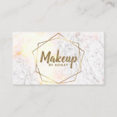 Makeup Artist Gray Marble Geometric Gold Elegant Visitekaartje (Voorkant)
