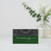 Makeup Artist Gray Pattern Green Visitekaartje (Staand voorkant)