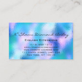 Makeup Artist Green Eyelash Blue Holographic GLASS Visitekaartje (Achterkant)