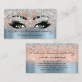 Makeup Artist Green Eyelash Blue Silver Roos Visitekaartje (Voorkant / Achterkant)