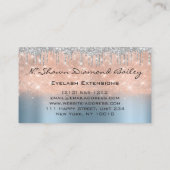 Makeup Artist Green Eyelash Blue Silver Roos Visitekaartje (Achterkant)