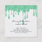 Makeup Artist Green Glitter en Sparkle Vierkante Visitekaartje (Achterkant)