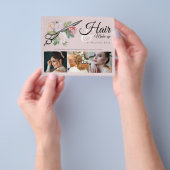 Makeup Artist Haarstylist Professional Pink Floral Flyer (Hand)